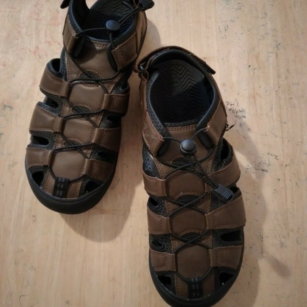 Khombu Men's Travis 1179295 Closed Toe Active Brown Fisherman Sandals - Picture 8 of 11